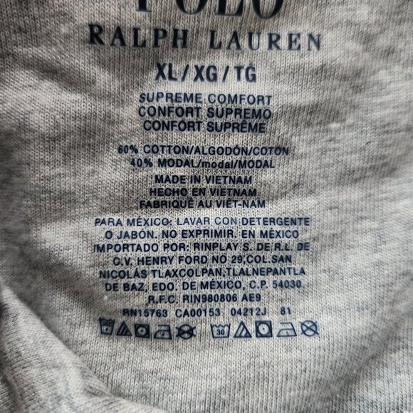 Polo Ralph Lauren Supreme Comfort Long Sleeve Hodded TShirt Men's Size XL Blue - Picture 3 of 6